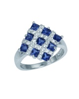 Sapphire Miss Jewels- Blue & White Cubic Zirconia Ring-Size 5.75 Photo