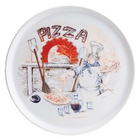 Tognana - 33cm Porcelain Pizza Plate Chef Image - Set Of 2 Photo
