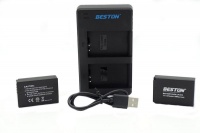 Canon Beston USB Dual Charger and 2 Battery Kit for LP-E12 Photo