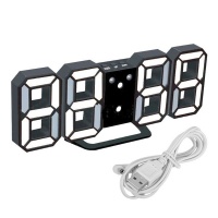 3D Modern Digital LED Table Desk Wall Alarm Clock Photo