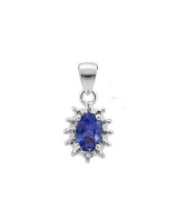 Miss Jewels- Natural Tanzanite and Diamond Pendant in Sterling Silver Photo