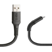 SBS USB 2.0 to Micro USB Cable - Unbreakable - Black 1m Photo