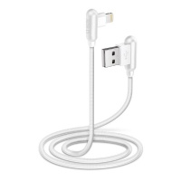 SBS Data Cable USB 2.0 to Lightning - 90° connectors - White 1m Photo