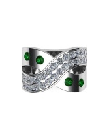 Miss Jewels - Created Emerald & Cubic Zirconia Ring - Size: R Photo