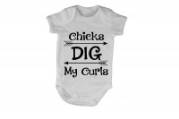 Chicks Dig My Curls - SS - Baby Grow Photo