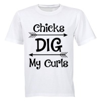 Chicks Dig My Curls - Kids T-Shirt - White Photo