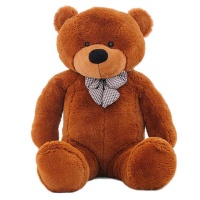 Giant Cuddly Plush Teddy Bear with Bow-Tie - Dark Brown - 80cm Photo