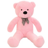 Giant Cuddly Plush Teddy Bear with Bow-Tie - Pink - 80cm Photo