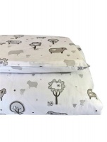 Cot Duvet Cover and Pillowcase - Little Sheep Photo