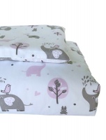 Cotton Collective Cot Duvet Cover and Pillowcase - Baby Elephant - Pink Photo
