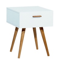 Hanson 40cm Side Table - White With Oak Leg Photo