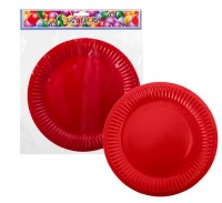 Bulk Pack x 6 Party Plates Red - 23cm - 10 Piece Per Pack Photo