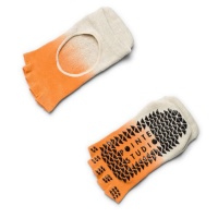 Pointe Studio Women's Toeless Grip Socks - Oatmeal Orange Photo