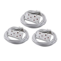 3m Extension Cord With A Two-Way Multi-Plug Extension Lead Bulk 3 Pack Photo