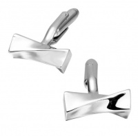 Twisted Box Classical Style Cufflinks for Men - Silver Colour Photo