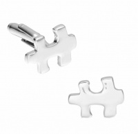 Puzzle Piece Classical Style Cufflinks for Men - Silver Colour Photo