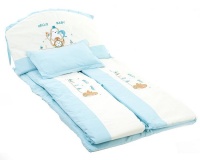 Nipper Cotton Crib Quilt and Bumper Set-Blue & White Photo