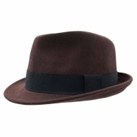 Fedora Panama Trilby Vintage Hat - Brown Photo