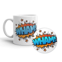 MugNolia Comic Word Wham! Mug & Coaster Set Photo