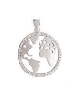 Miss Jewels- World Map Pendant in 925 Sterling Silver Photo