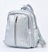 Brad Scott The Barca Backpack With Front Zip Detail - Silver Photo