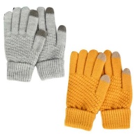 Gloves TouchScreen Yellow & Grey Photo