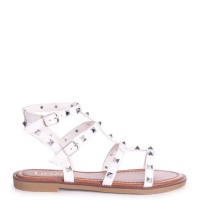 Linzi Ladies BILLIE Gladiator Sandal With Embellished Sole - White Photo