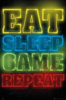 Eat Sleep Game Repeat Poster Photo