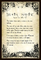 Death Note - Rules Poster with Black Frame Photo