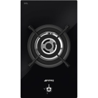 Smeg 30cm Black Glass Classic Single Burner Domino Gas Hob - PV331CNSA Photo