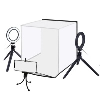 PULUZ 30cm Foldable Photo Box Kit with 2 Ring LED Lights. Photo