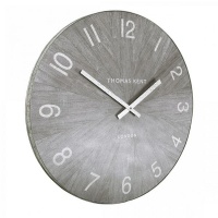 Thomas Kent 17.5cm Wharf Pickled Oak Open Face Round Wall Clock - White Photo