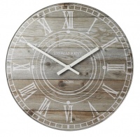 Thomas Kent 17.5cm Wharf Driftwood Mantel Round Wall Clock - Light Brown Photo