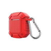 Portable Silicone Protective Cover For Airpods - Red Photo