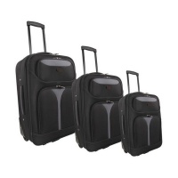 Marco Soft Case Luggage Bag Set of 3 - Black/Grey Photo
