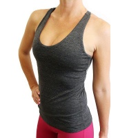 Cadance Racer Back Top with Silver Strap detail - Grey Photo