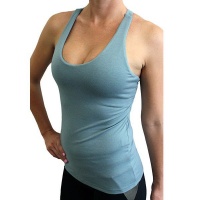 Cadance Racer Back Top with Silver Strap detail - Dusty green Photo
