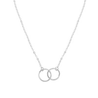 925 Sterling Silver Bracelet For Women Double Circle Interlock Chain Photo