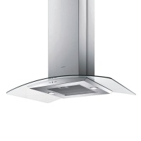 Elica 90cm Curved Glass Island Cookerhood Stainless - 10/REEF ISLAND90 Photo