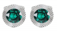 Civetta Spark Round Cufflinks- With Swarovski Emerald Crystal Photo