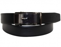 Fino Genuine Leather Ratchet Dress Belt with Sliding Buckle -Black Photo