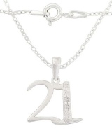 Miss Jewels- 21 CZ Pendant on 42cm Necklace in 925 Sterling Silver Photo