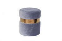 Grey Ottoman with Gold Metal Band Photo