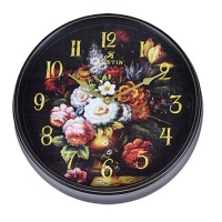 25cm Round Floral Clock Photo