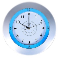 29cm Round Blue & Silver Clock Photo