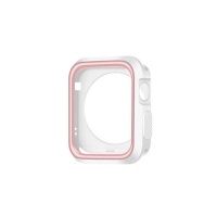 Apple Silicone Protective Bump Guard Case for 42mm iWatch - White & Pink Photo