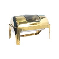 Rectangular Chafing Dish with Window - Gold Photo