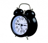 Clock Alarm Quartz Twin Bell 12cm - Black Photo