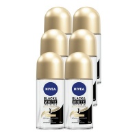 NIVEA Deodorant Black & White Silky Smooth Roll-on - 6 x 50ml Photo