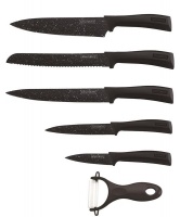 Royalty Line 5-Piece Marble Coating Knife Set Peeler - Black Photo